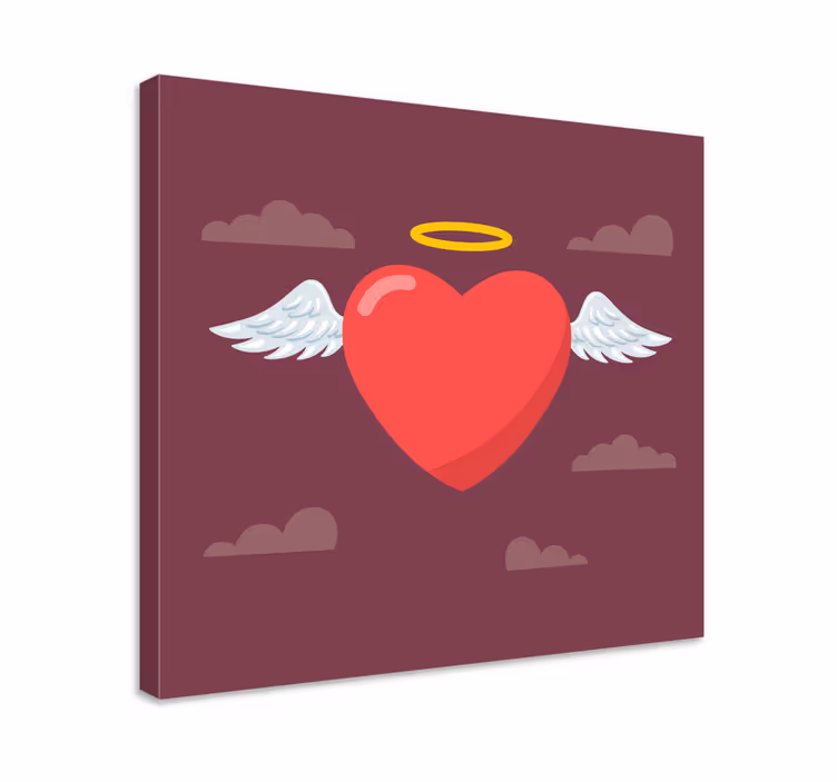 Tableau art symbole du cœur d'ange - TenStickers