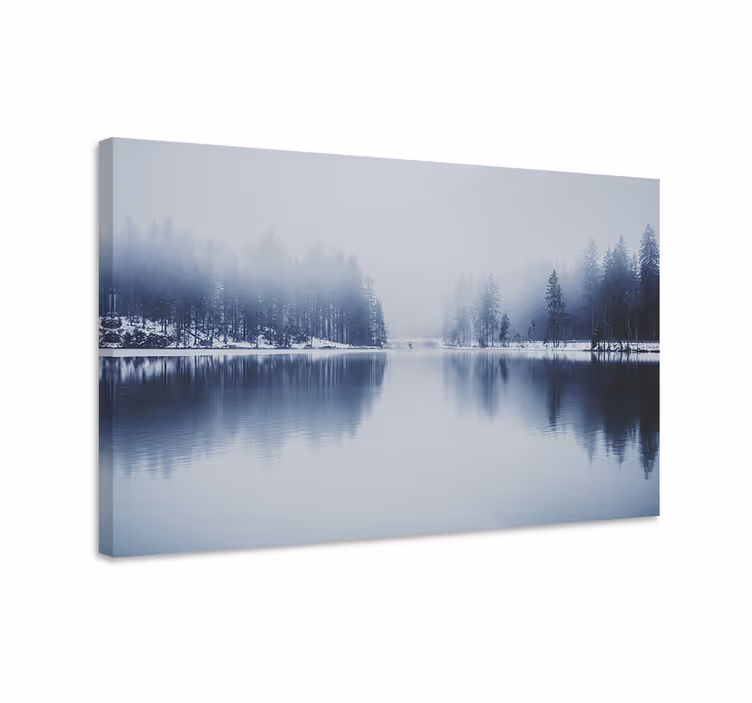 Tableau paysage Forêt brumeuse d'hiver - TenStickers