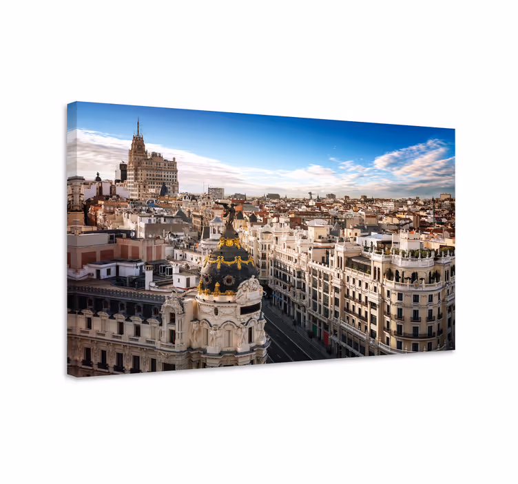 Tableau villes et pays vue de la skyline de madrid - TenStickers