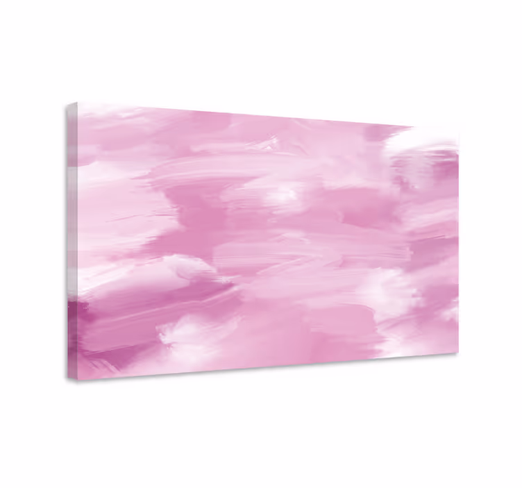 Tableau abstrait traits roses doux - TenStickers