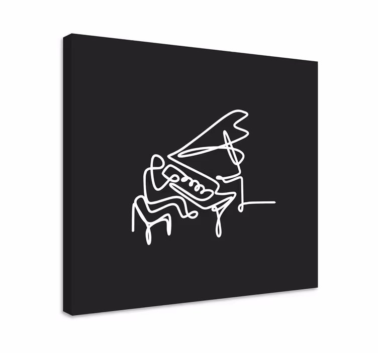 Tableau musique Conception d'art de ligne de pianiste - TenStickers