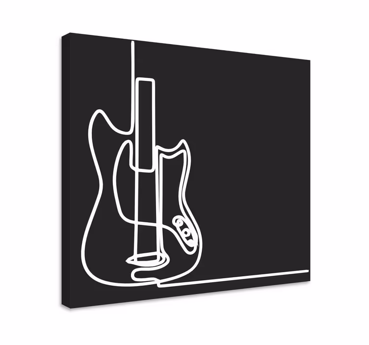 Tableau musique Design minimaliste de guitare électrique - TenStickers