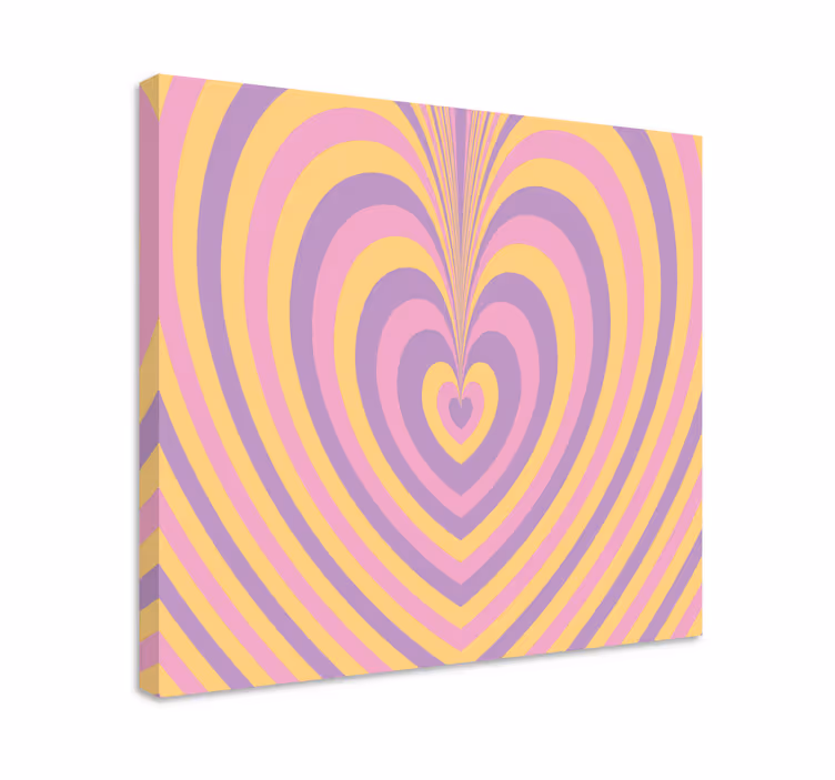 Tableau abstrait vagues en motifs de cœurs - TenStickers