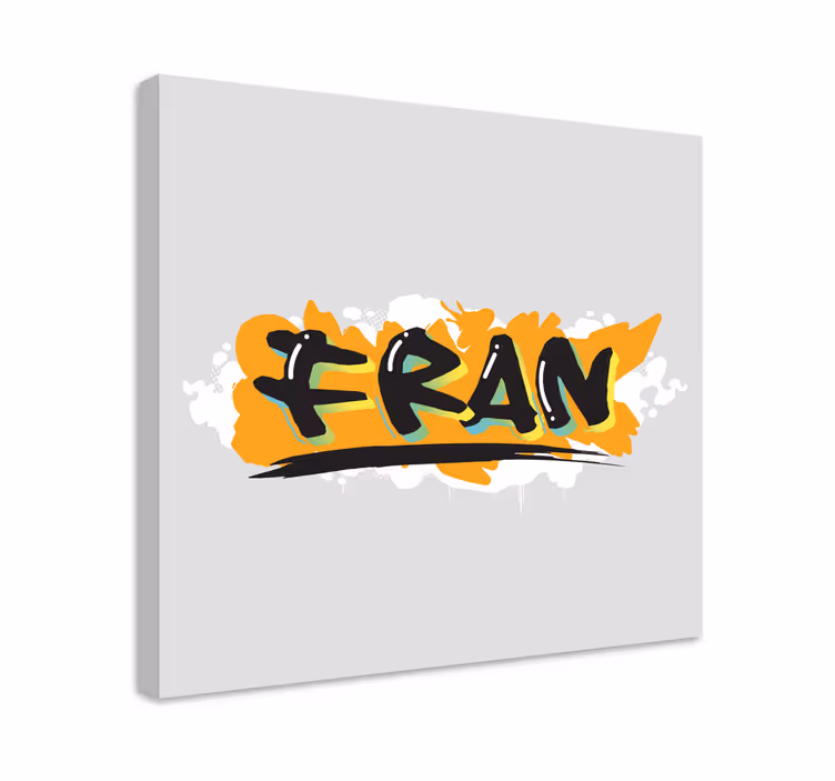 Tableau personnalisé Nom personnalisé graffiti noir - TenStickers