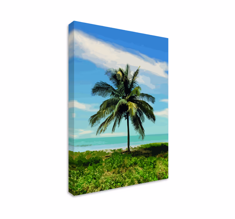 Tableau paysages oasis de palmiers sérénes - TenStickers