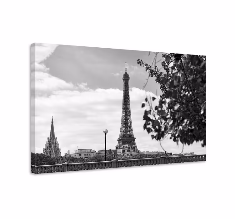 Tableau Tour eiffel noir et blanc - TenStickers
