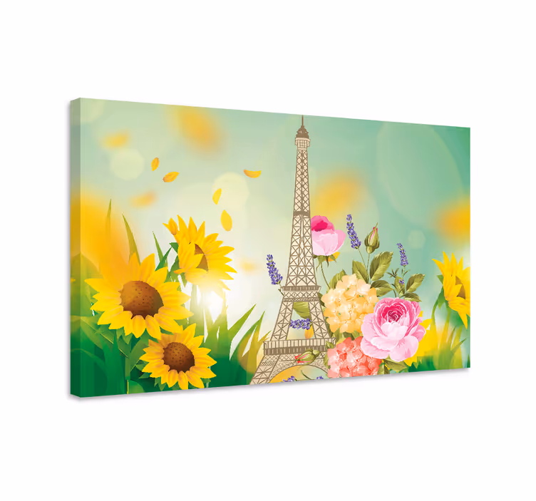 Tableau fleurs et plantes tour eiffel florale - TenStickers
