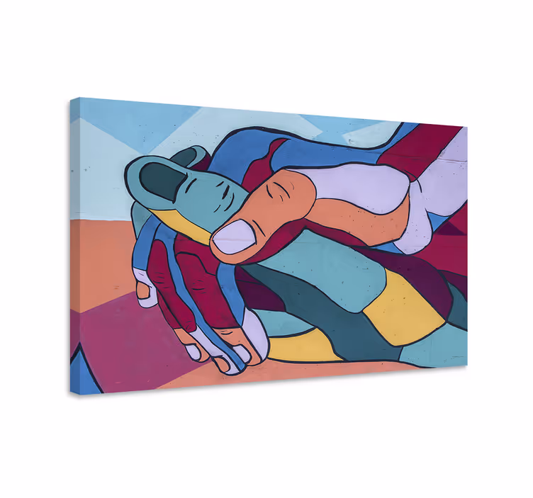 Tableau personnage mains entrelacées - TenStickers