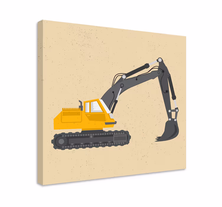 Tableau sports impression de machinerie excavatrice - TenStickers