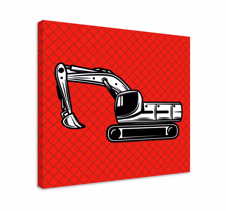 Tableau sports véhicule de construction excavateur - TenStickers