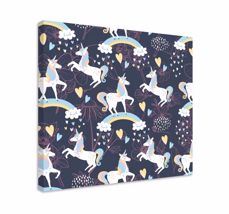 Tableau licorne licornes enchantées en jeu - TenStickers