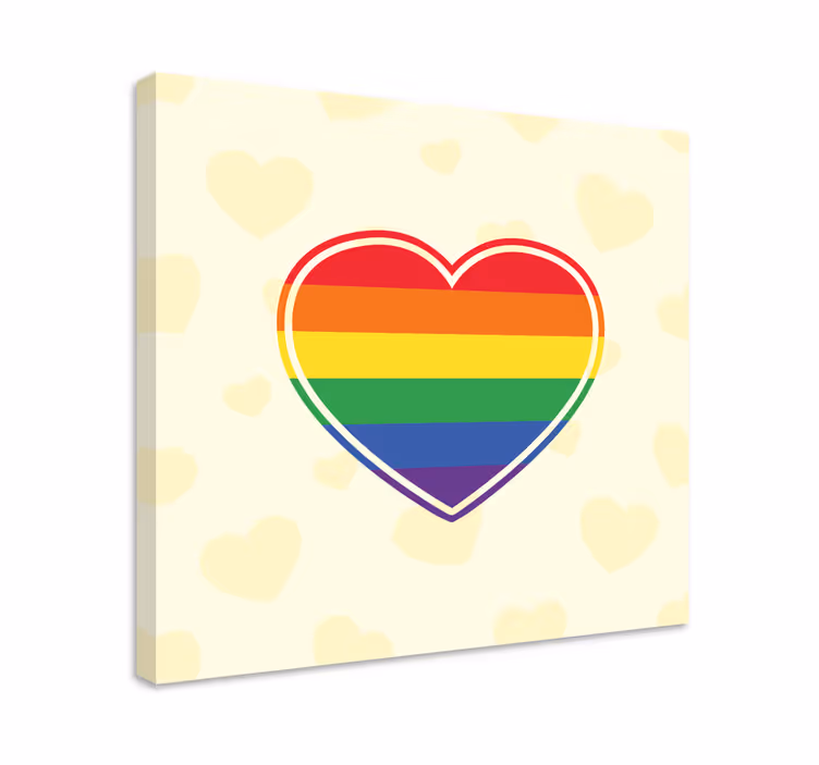 Tableau maison Gay pride plat en forme de coeur - TenStickers