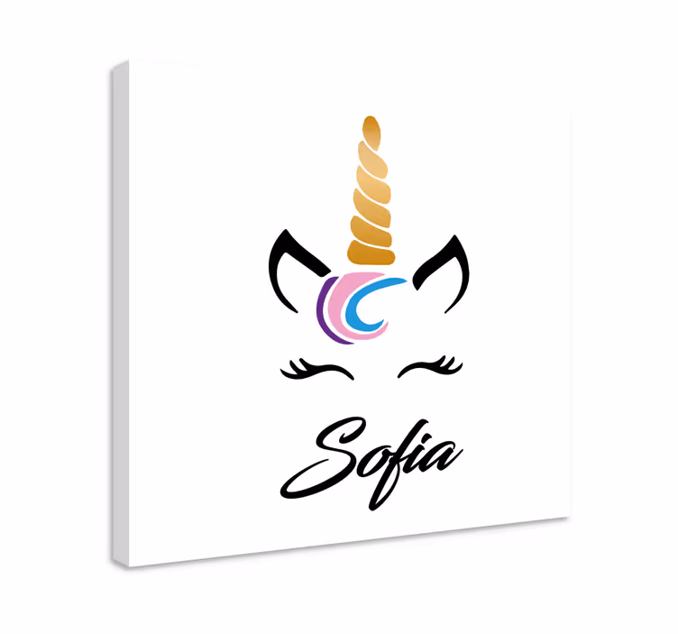 Tableau licorne avec prénom personnalisable - TenStickers