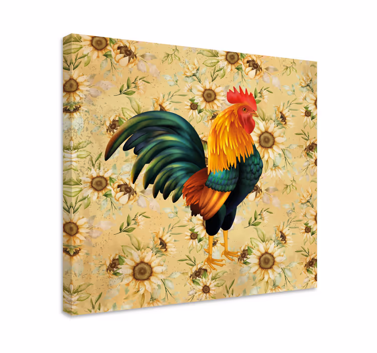 Tableau oiseaux portrait de coq éclatant - TenStickers