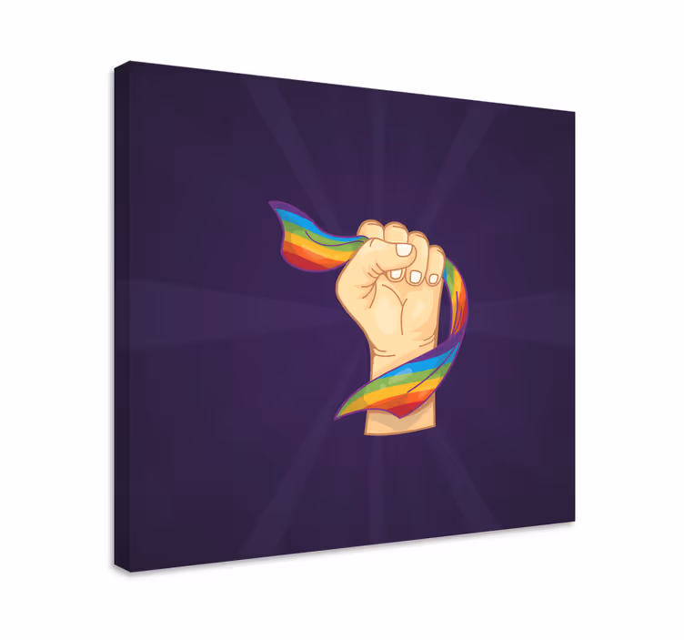 Tableau maison Poing fort et drapeau lgbt - TenStickers