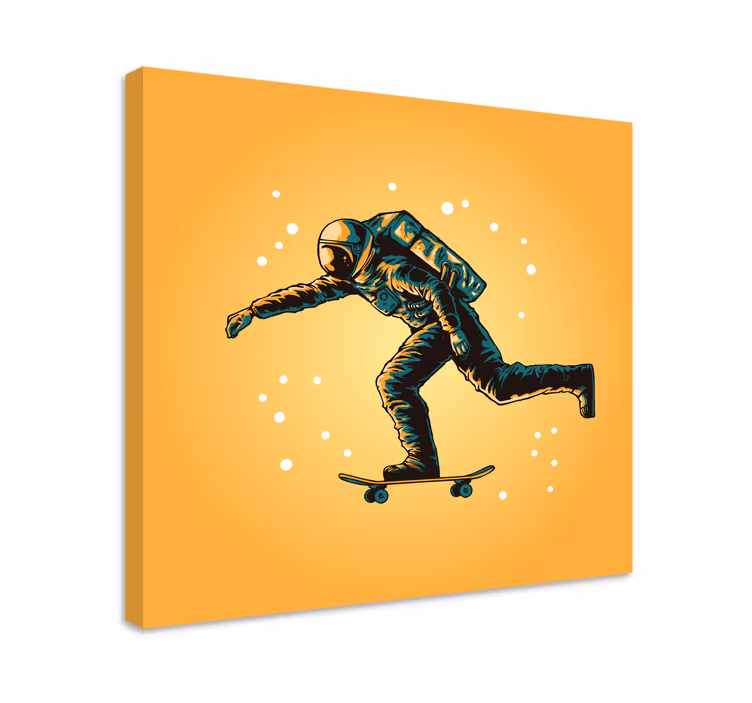 Tableau chambre Astronaute faisant de la planche à roulettes - TenStickers