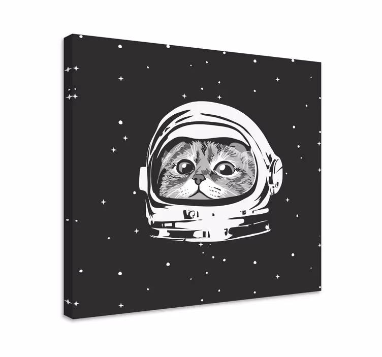 Tableau chambre Chat mignon avec casque d'astronaute - TenStickers