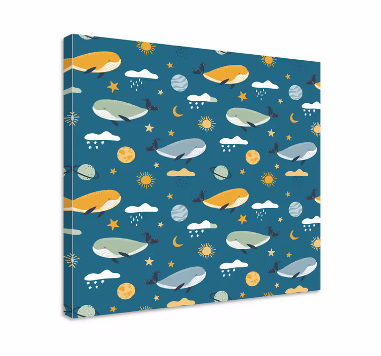 Tableau mer sticker de baleine à la mode - TenStickers