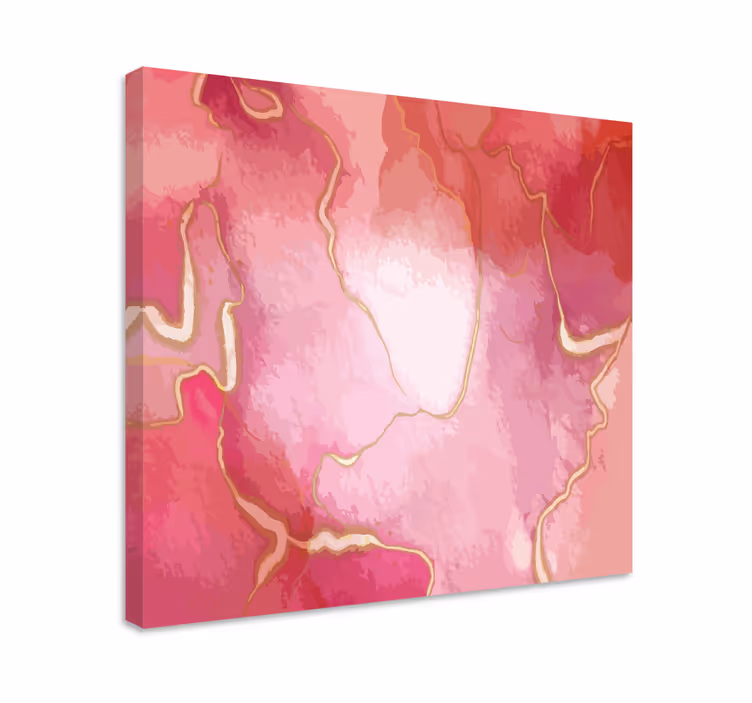 Tableau chambre Effet marbre rose et or - TenStickers