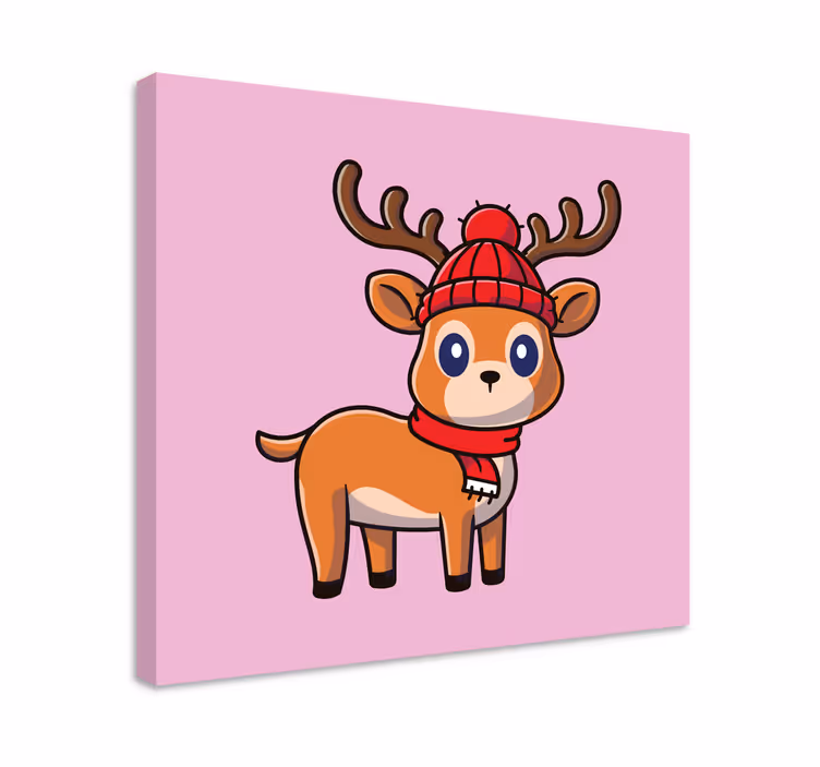 Tableau chevaux dessin animé mignon de cerf - TenStickers