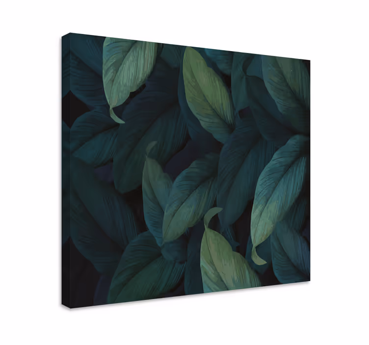 Tableau végétal sticker profond de feuilles vertes énormes - TenStickers