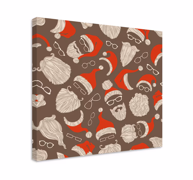 Tableau animaux visages de santa festifs - TenStickers