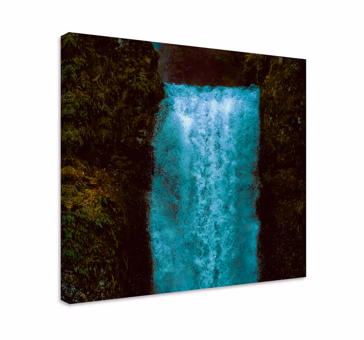 Tableau paysage Cascade lumineuse bleue - TenStickers