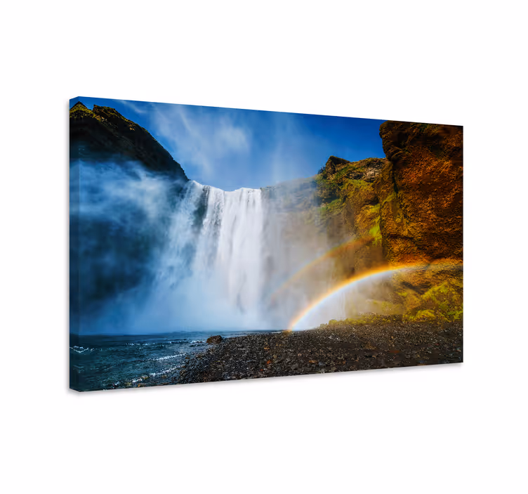 Tableau paysage Cascade avec arc-en-ciel - TenStickers