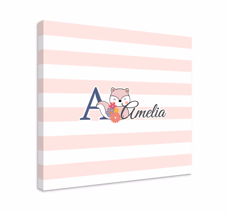Tableau bébé personnalisation renard mignon - TenStickers