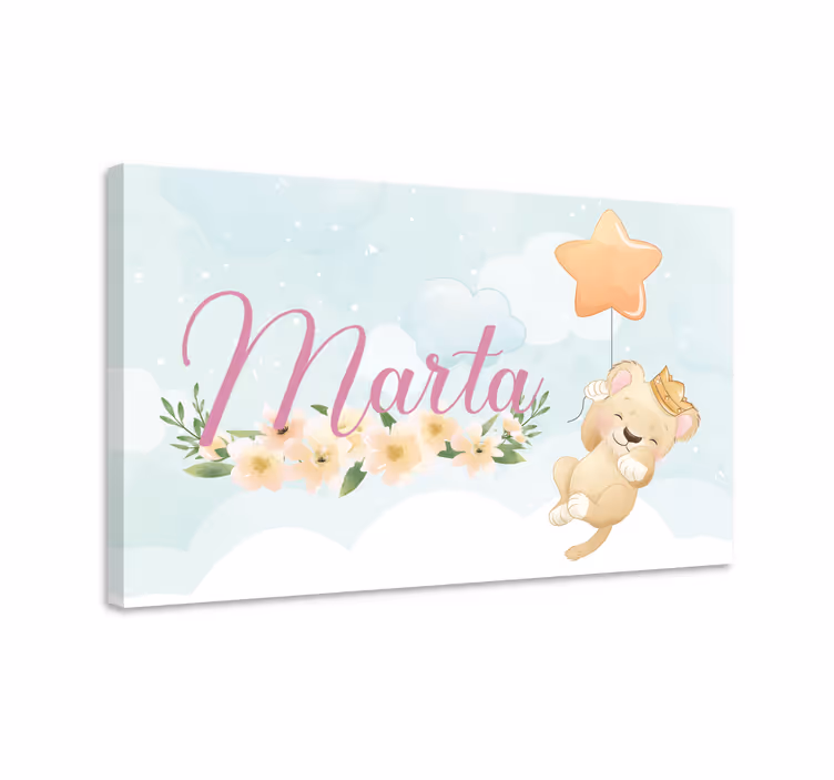 Tableau bébé ballon lion mignon - TenStickers