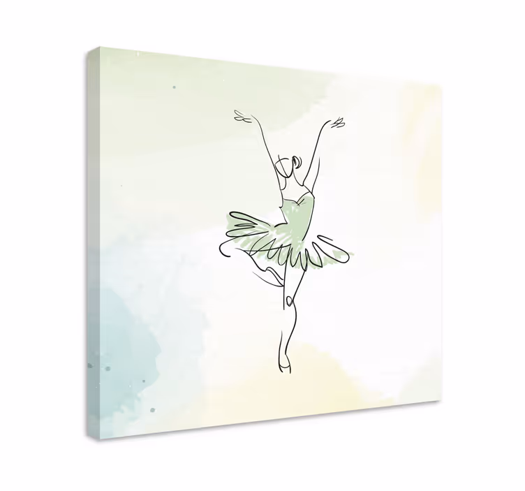Tableau enfant Ballerine dans l'art de la ligne de pose - TenStickers