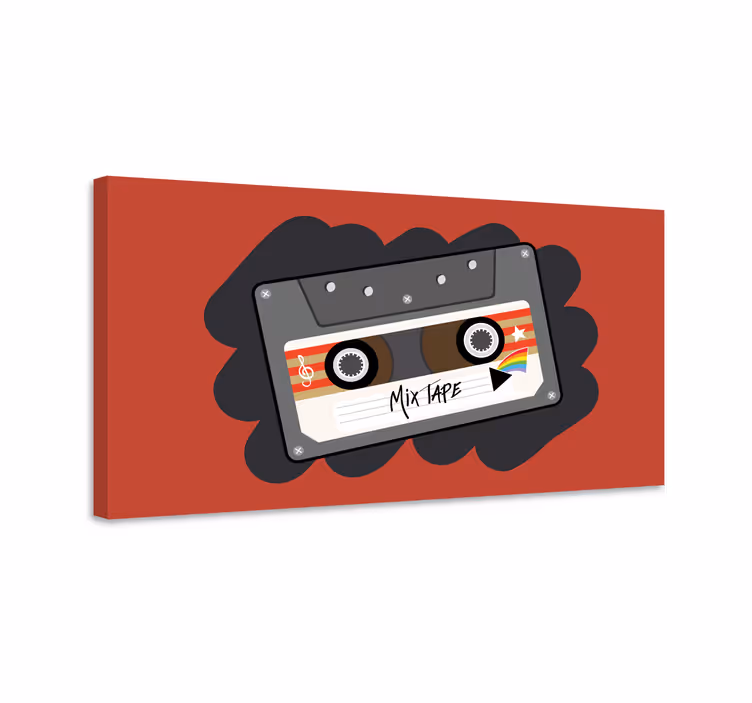 Tableau vintage Cassette de mixage des années 80 - TenStickers