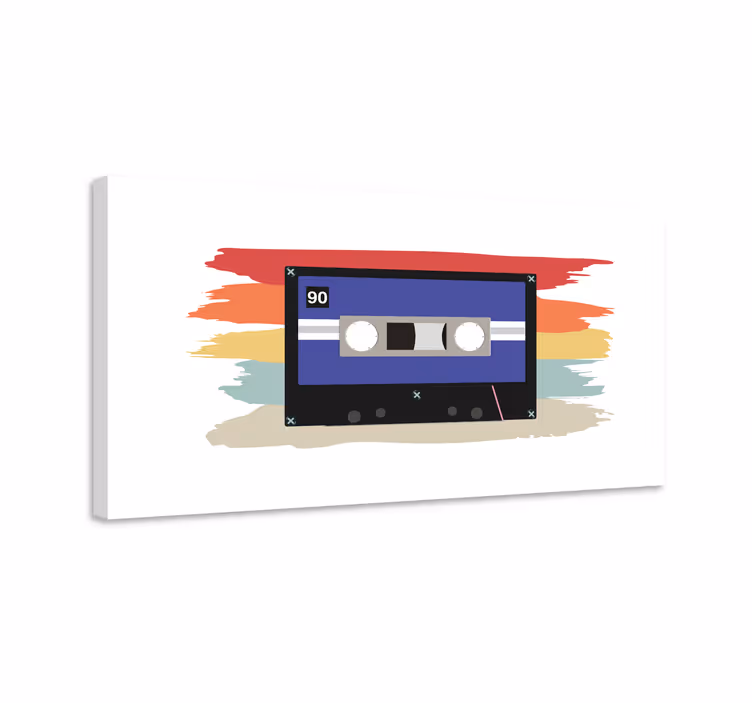Tableau musique cassette audio rétro - TenStickers