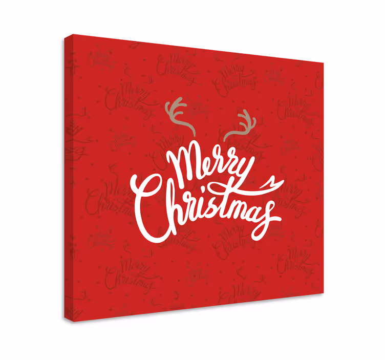 Tableau de noel Joyeux noël avec des morceaux de renne - TenStickers