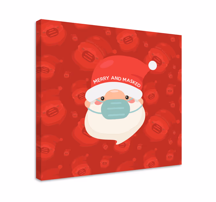 Tableau abc père noël joyeux avec masque - TenStickers