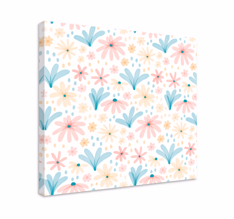 Tableau pour chambre enfant sticker de fleurs de couleur pastel - TenStickers
