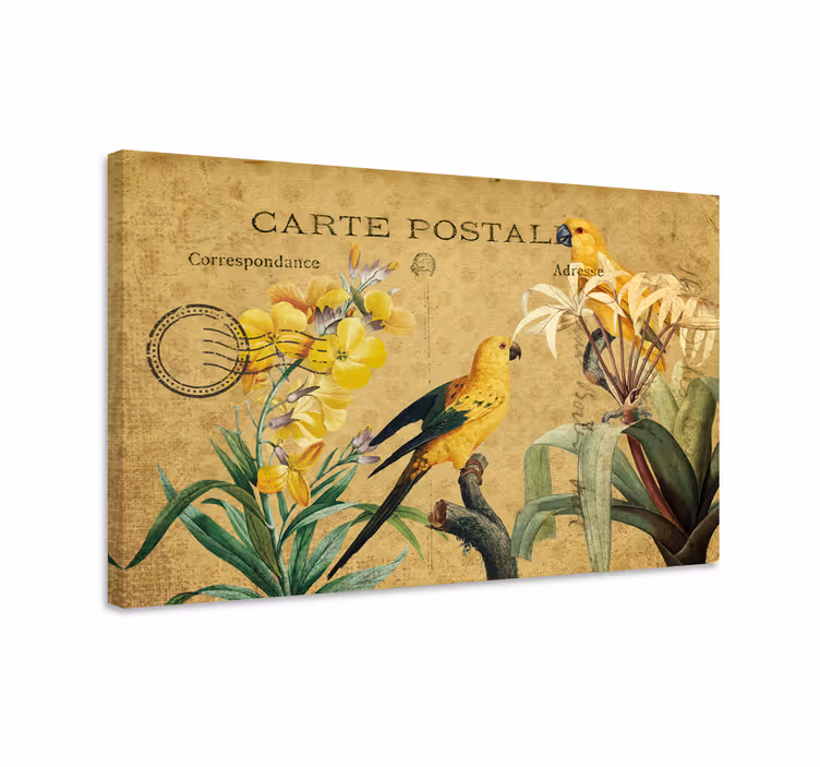 Tableau élégant carte postale vintage d'oiseau - TenStickers