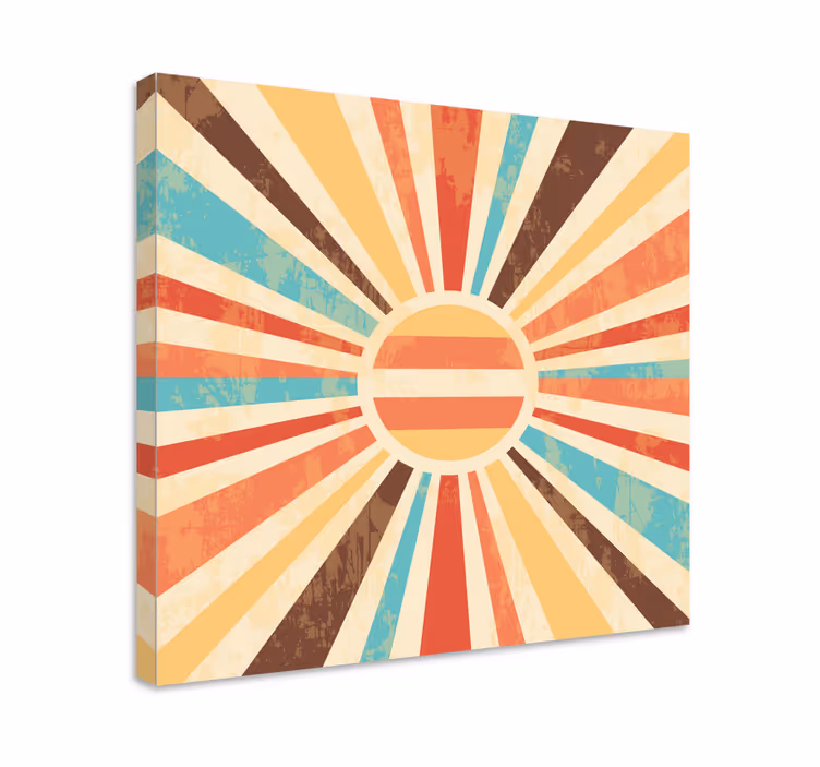 Tableau vintage Rayons de soleil rétro colorés - TenStickers