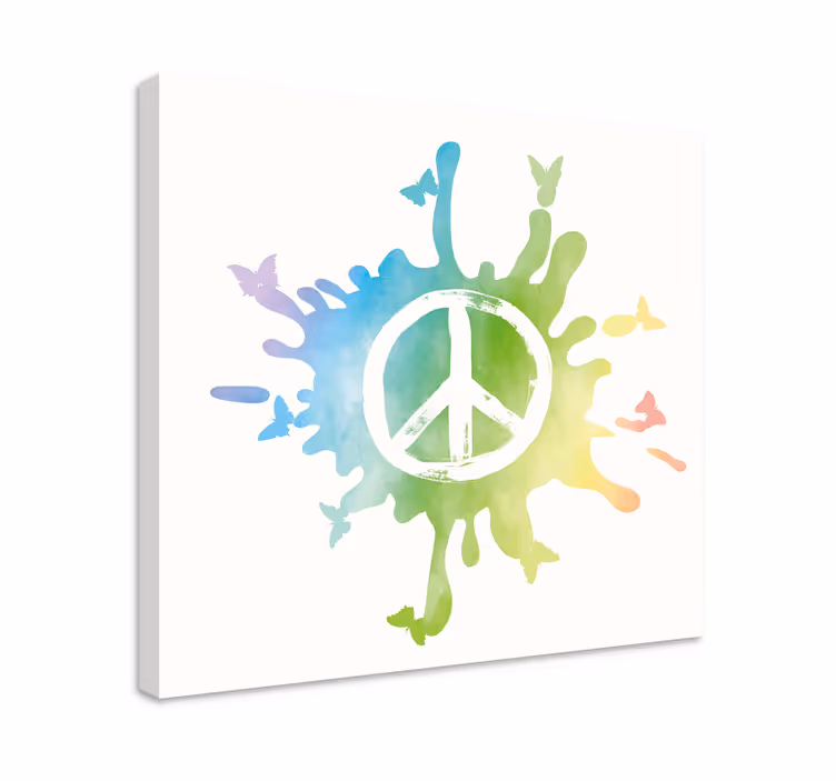 Tableau rustique éclaboussure de paix - TenStickers