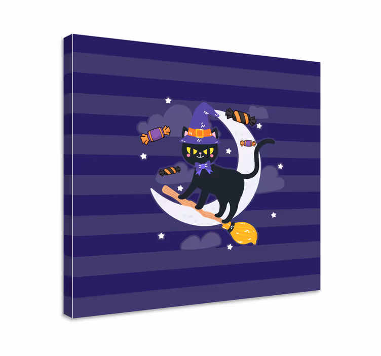 Tableau moderne Chat mignon en lançant des bonbons - TenStickers