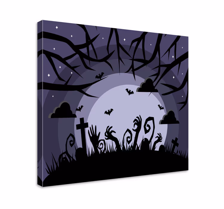 Tableau texte scène de cimetière effrayante - TenStickers