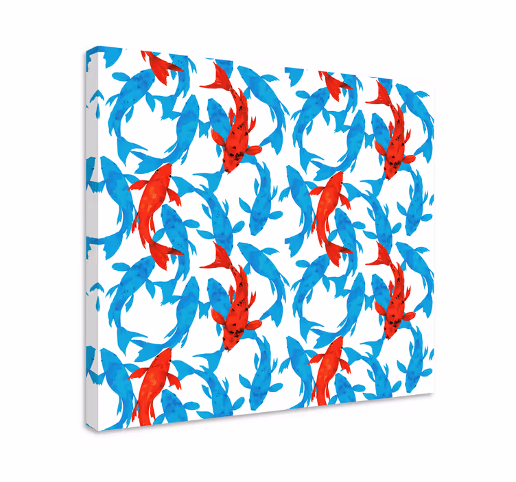 Tableau moderne poissons colorés design - TenStickers