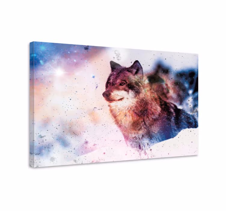 Tableau moderne Loup lié aux étoiles - TenStickers