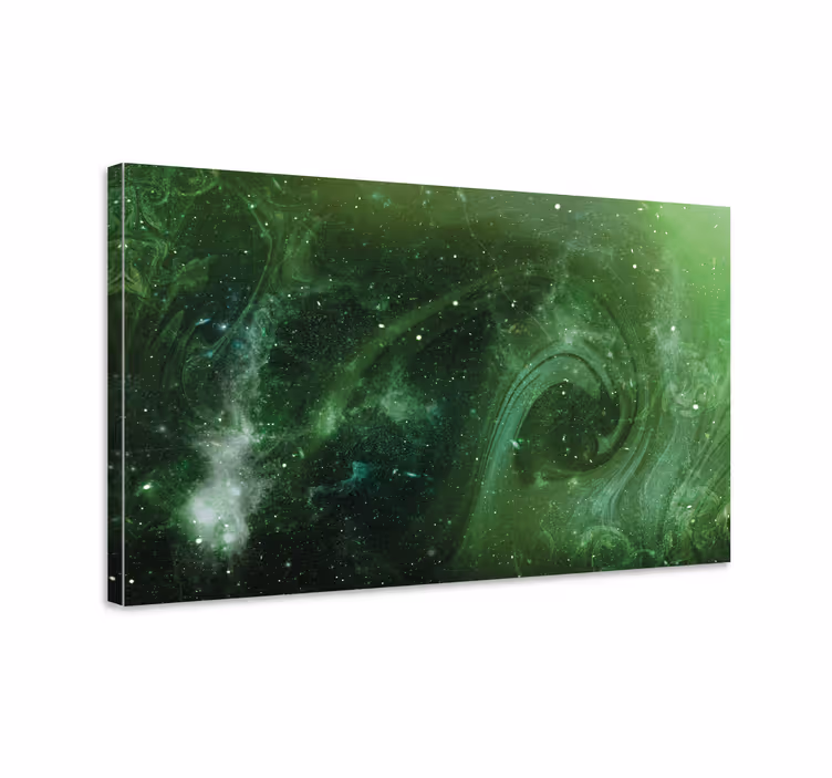 Tableau moderne Vue spatiale avec des couleurs vertes - TenStickers