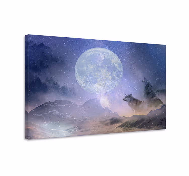 Tableau chiens loups mystiques hurlants - TenStickers