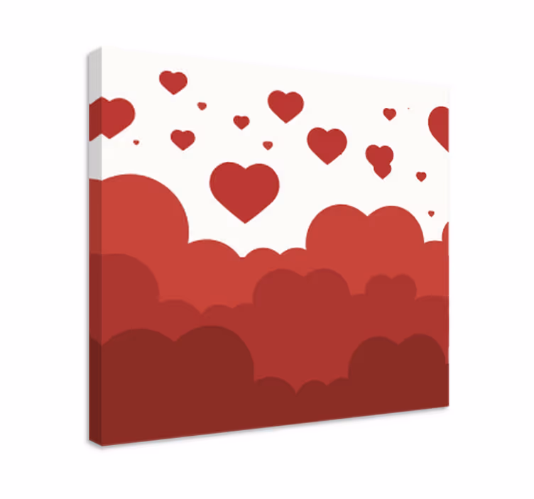 Tableau chambre Conception de nuage de coeur rouge - TenStickers