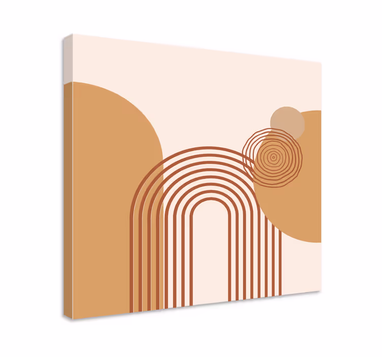 Tableau géométrique arrangement de lignes courbes - TenStickers
