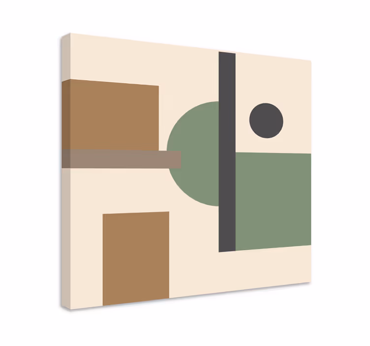 Tableau moderne Art géométrique aux couleurs naturelles - TenStickers