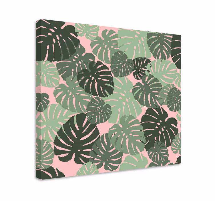 Tableau végétal Monstera laisse la couleur rose - TenStickers