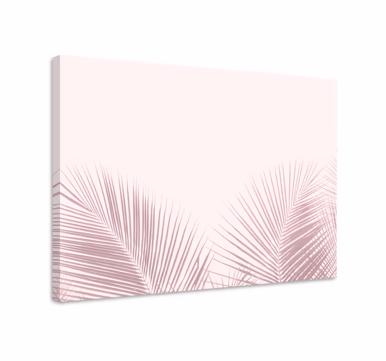 Tableau végétal Feuilles de palmier roses de style kawaii - TenStickers